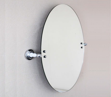 Bedroom Adjustable Wall Mounted Bathroom Mirror Elliptic Brass Chrome Flat Surface
